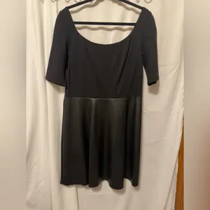 NWT Anthropologie Bailey 44 Parlour Ponte skater faux leather dress size XL thumbnail 6