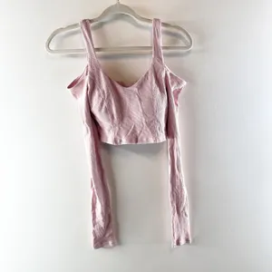 Alo Yoga Ribbed Cropped Butterfly Long Sleeve Tee Ballet Pink Small thumbnail 5