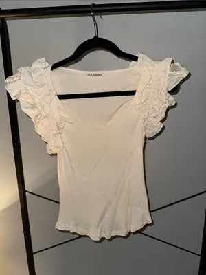 Ulla Johnson Ruffle Sleeve Scoop Neck Tank Top - Cream thumbnail 6