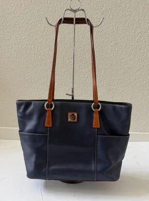 Dooney & Bourke Navy Blue Leather Lexington Shopper Tote Shoulder Bag thumbnail 1