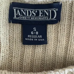 3278 | Vintage 90s Lands' End Ribbed Cotton Sweater Beige USA Made Women S thumbnail 5