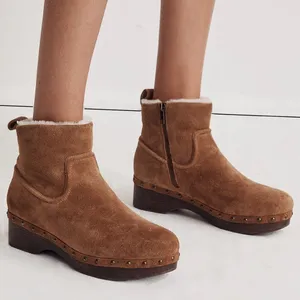 NIB MADEWELL The Marceline Clog Boot in Shearling Toffee Size 5.5 thumbnail 9