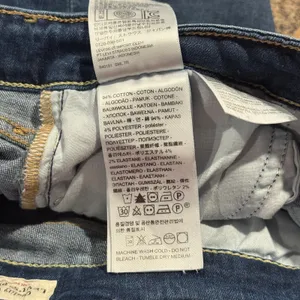 Levis Jeans 721 High Rise Skinny Big E Premium Distressed Y2K Grunge Blue 27 thumbnail 3