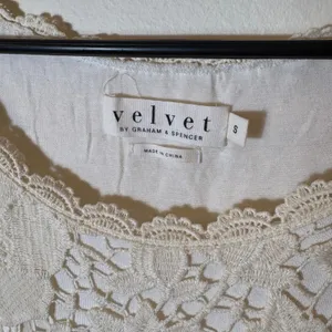Velvet by Graham & Spencer Lace Dress Crochet‎ Overlay Cream Floral Size Small thumbnail 4