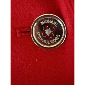 Michael Kors Coat Womens Size S Red Wool Double Breasted Military Peacoat Zipper thumbnail 8