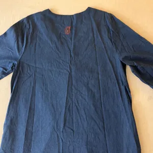 Go Softly Patio Boho Dress Womens Medium Blue Chambray Embroidered with Pockets thumbnail 7