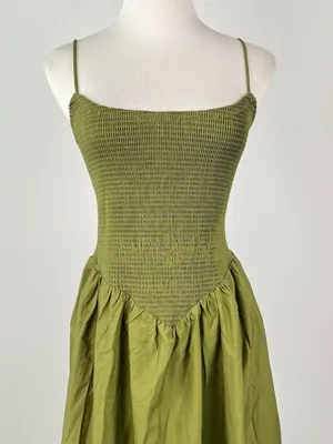 NWT Farm Rio Cotton Green Sleeveless Midi Dress Size XL thumbnail 6