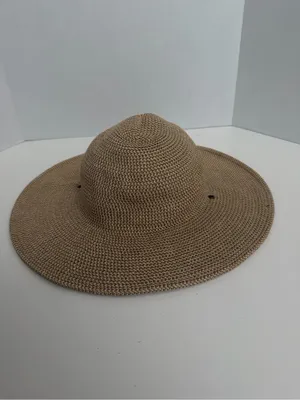 REI Hat Straw Wide Brim Braided Tan Taupe Brown Sun Packable Travel Beach Unisex thumbnail 5