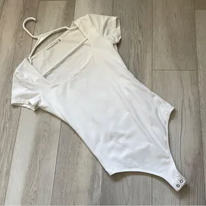 Abercrombie & Fitch Bodysuit square neck womens White (xsmall) seamless fitted thumbnail 1
