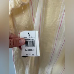 NWT RIP Curl Stripe Surf Dress Tank Dress Yellow Pink White Sundress Size M thumbnail 7