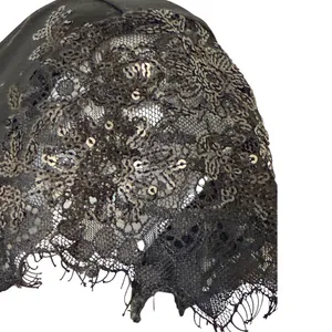 WHITE HOUSE BLACK MARKET Black Lace Sequin‎ Cap Sleeve Boat Neck Top EUC Size XS thumbnail 4