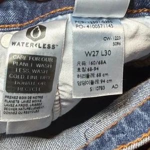 Levis 501 Original‎ Fit High Rise Straight Leg Jeans Blue 27x30 12501-0396 thumbnail 2