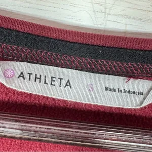 Athleta Sleeveless Tunic Fleece‎ Lined Scuba Knit Dress Maroon Small thumbnail 10