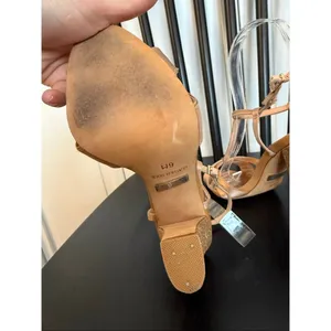 Badgley Mischka Jenie satin peeptoe sparkle block heel sandals size 6 thumbnail 6