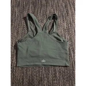 Alo Yoga Real Bra Tank Olive Green Size Small thumbnail 2