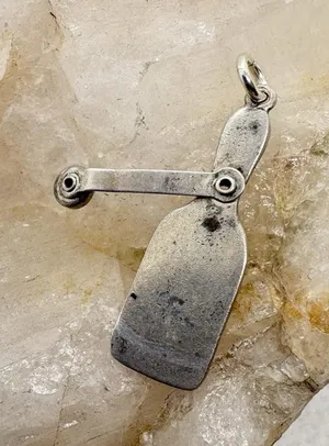 Vintage Sterling Silver‎ Hinged Menu Sign Charm Figural Pendant 0.8g Moving Part thumbnail 1