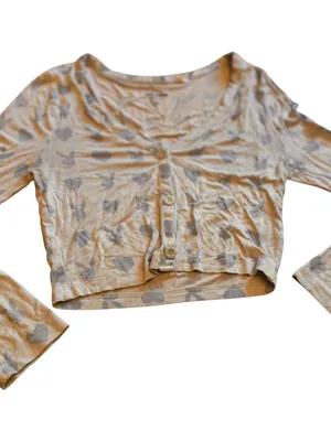 Playboy PacSun Y2K Bunny Heart Print Blue Cropped Cardigan Top Womens Small GUC thumbnail 8