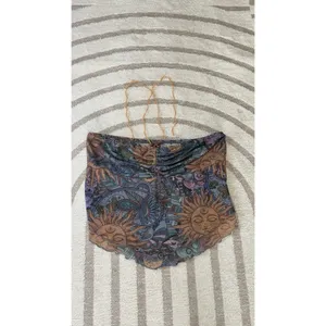 Romwe Whimsigoth Mesh Halter Top Beaded Sun Moon Print Boho Hippie Grunge Y2K Fest XL thumbnail 6
