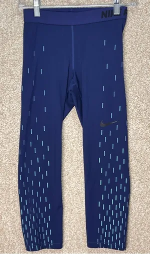 Nike pro dri‎ fit leggings small capri blue active leggings for performance thumbnail 1