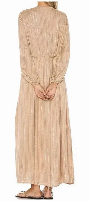 Sundress REVOLVE Chicago Long Maxi Dress XS/S Gold Sequin Lurex Boho Resort NWT thumbnail 1
