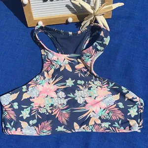 Arizona Jeans Co Navy Floral Flowy Swim Top Juniors Size Medium. thumbnail 2