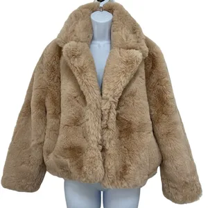 MinkPink Faux Fur Anya‎ Jacket Coat L Tan Fuzzy Plush Cozy Mobwife Party Retro thumbnail 3