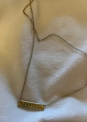 “Fearless” pendant necklace Silver thumbnail 1