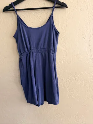 Abercrombie & Fitch Navy Wrap-Front Spaghetti Strap Romper thumbnail 3