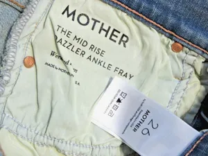 NWT Mother Mid Rise Dazzler Ankle Fray in Weekend Kitten Stretch Jeans 26 thumbnail 7
