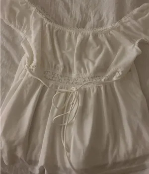 Short sleeve blouse top White thumbnail 1