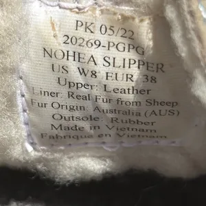 Olukai Nohea‎ Slipper Womens 8 Pale Grey/cream Leather Shearling Lined Loafer thumbnail 6