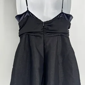 Free People Skylie‎ Saylor Romper Size 4 Black Velvet V Neck Sleeveless Playsuit thumbnail 7