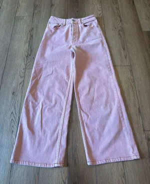 Free people wide leg denim pants thumbnail 1