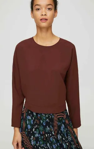 Wilfred by Aritzia Laon Copper Brown Open Back Blouse - Size - Small thumbnail 1