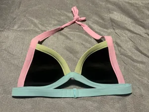 PINK Victoria's Secret Black, Pink, and Mint Bikini Top thumbnail 2