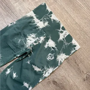TIE DYE SCRUNCH LEGGINGS Green Size M thumbnail 3