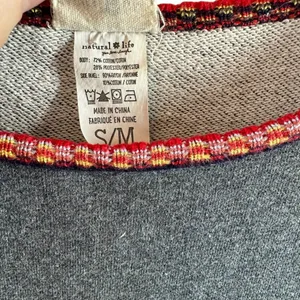 Natural Life Charcoal Tribal Trim Boho Sweatshirt Oversized Size S/M thumbnail 11