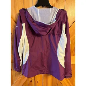 Columbia Yamhill Wind II Jacket Size M Purple White Hooded Full Zip (2470) thumbnail 10