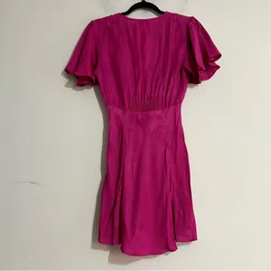 Vrg Grl All The Way Bias Cut Flowy Short Sleeve Mini Dress Pink Size 6 Glam thumbnail 3