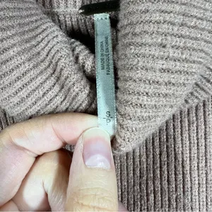 Free People Women Sweater Sz S Tan‎ Ribbed Turtleneck Oversized Classic Warm thumbnail 3