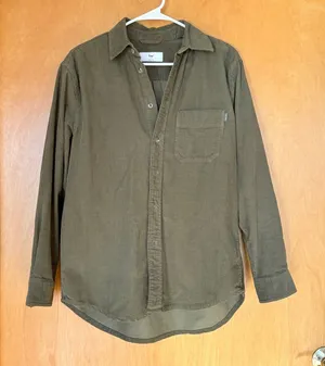 Tna Corduroy Button Down Shirt Womens 1 Olive Green Long Sleeve WRD3-2220-30 thumbnail 1
