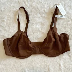 NWT Smoothez by Aerie Mesh Unlined Balconette Bra in Dark Maple Brown - 36C thumbnail 2