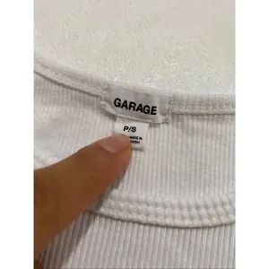 Garage Built To Ride Moto Graphic Ribbed Crop Tank Top White Size S thumbnail 3