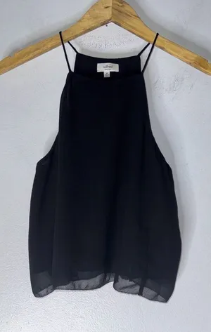 Wilfred Rains Sleeveless Blouse‎ In Black Silk XS thumbnail 1