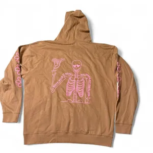 Brown Skeleton Graphic Hoodie with Pink Print – XL thumbnail 2