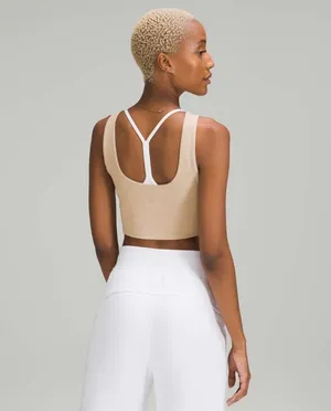 Lululemon LA Front Cut-Out Crop Tank Trench 6 thumbnail 8