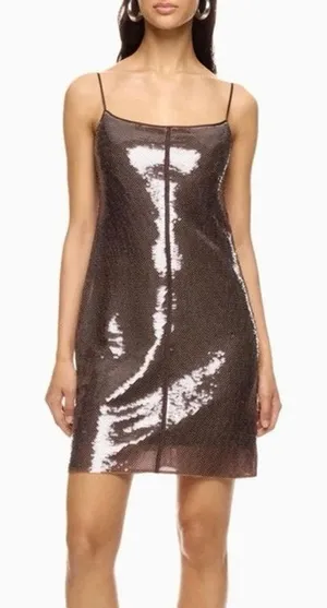 ALC Frank Dani sequined mini Dress with spaghetti streps Size Large thumbnail 1