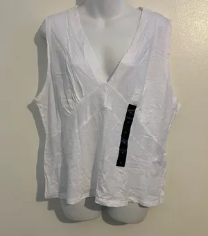 Banana Republic Short sleeve v neck cotton blend t-shirt in white size X-large thumbnail 1