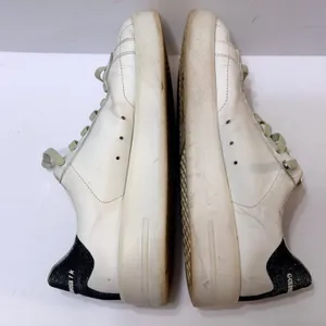Golden Goose PureStar Low Top Sneakers White Leather Glitter Heel Size 38 US 8 thumbnail 10