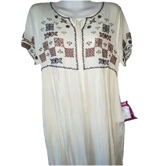 Piper And Scoot L Dress Women’s Cream Floral Embroidered Maxi Cottage Core thumbnail 6